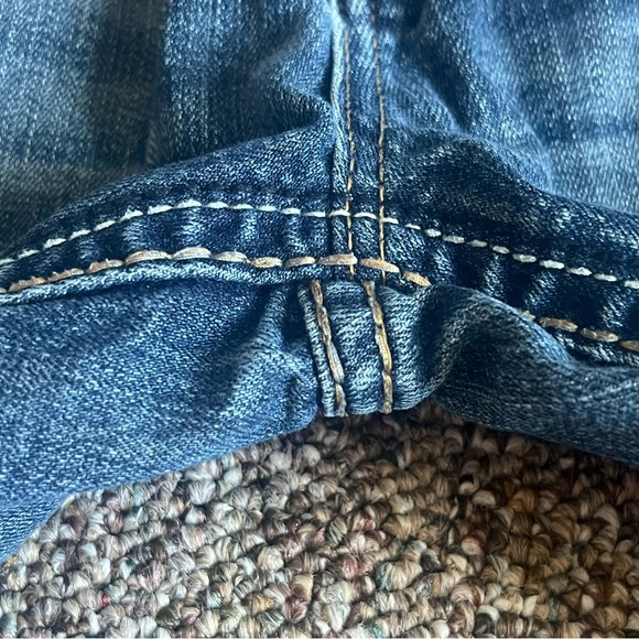 Rock Revival Akito Men’s Slim Straight Distressed Thick Stitch Jeans Size 31x31 - Picture 5 of 15